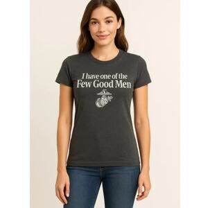 USMC Few Good Men Graphic Tee Gray Military Pride T-Shirt Women’s Medium